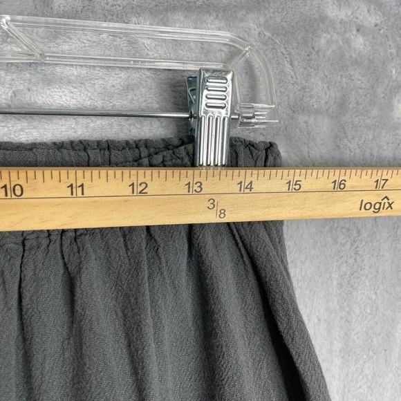 Oh My Gauze Sammy Pant Womens L/XL 2 Graphite Wide Leg Capri Cotton Lagenlook - Picture 5 of 9